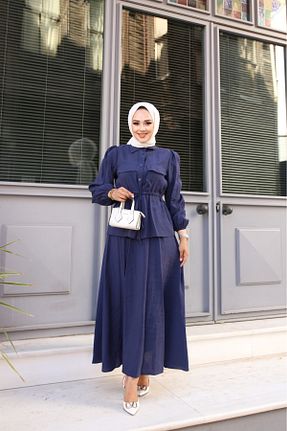 ست بالاتنه و پائین تنه حجاب سرمه ای زنانه Relaxed Tesettür Diyarı - کد 835914648