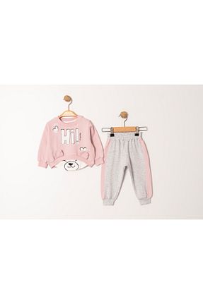 ست بالاتنه و پائین تنه صورتی بچه گانه بافتنی Tofigo Baby - کد 835916868