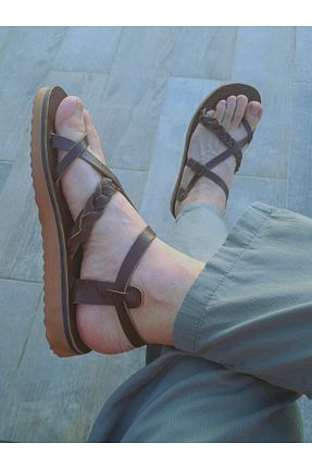 صندل قهوه ای مردانه پاشنه کوتاه (1 - 4 سانتی متر) Bostini Sandals - کد 835921960