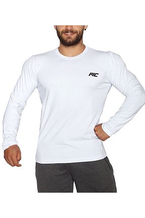 تیشرت سفید مردانه یقه دوچرخه MUSCLECLOTH - کد 43921339