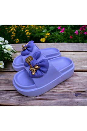 دمپائی بنفش زنانه چرم مصنوعی Hızlı Al - کد 835250156