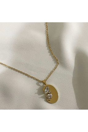گردنبند استیل ( فولاد ) طلائی زنانه استیل (فولاد) Güliz Aksesuar - کد 817694964
