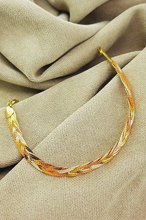 دستبند نقره طلائی زنانه 925 عیار Oruçoğlu Gümüşçülük - کد 299881625