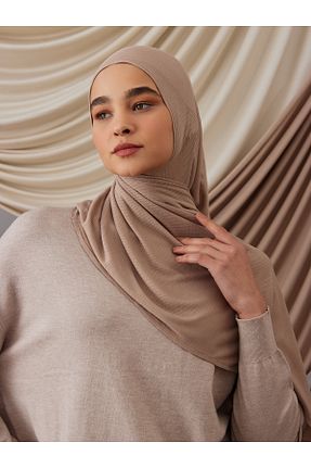 روسری بژ ساده Femple Modest - کد 835938881