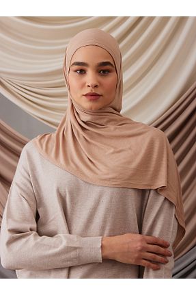 روسری قهوه ای ساده Femple Modest - کد 835938952