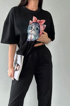 ست گرمکن مشکی زنانه پنبه ای Cool Art - کد 827916061