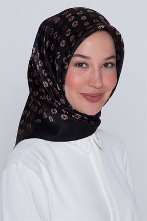 روسری زرشکی کرپ ساتن ابریشم Armine - کد 119788381