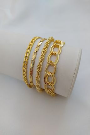 دستبند جواهر طلائی زنانه روکش طلا کد 119884932