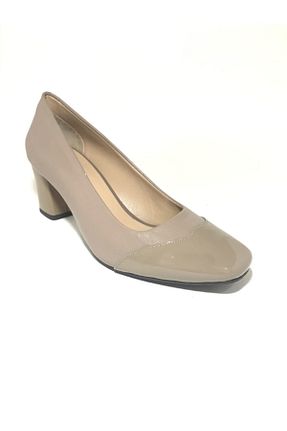 کفش پاشنه بلند کلاسیک قهوه ای زنانه چرم خالص D&A İzland Shoes - کد 121200237