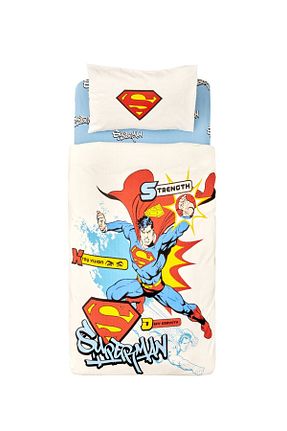 پیکه و ست پیکه تکنفره سفید پنبه ای Superman - کد 736765891