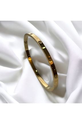 دستبند استیل طلائی زنانه فولاد ( استیل ) کد 797918366