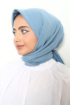 روسری آبی پنبه ای Mizge Scarf - کد 802579372