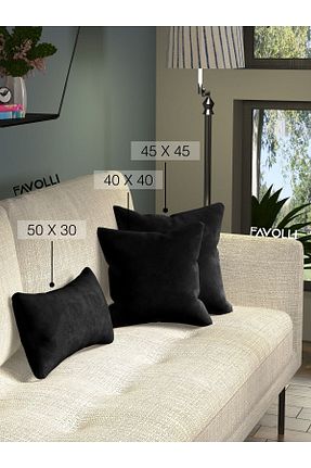 کوسن و روکش کوسن مشکی پلی استر FAVOLLİ - کد 739466946
