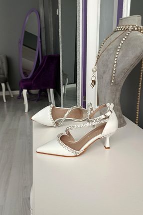 کفش مجلسی سفید زنانه پاشنه ضخیم LA CALZATURE - کد 835786837