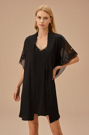 ربدوشام مشکی زنانه پلی استر Suwen - کد 835786517