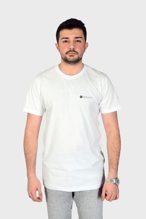 تی شرت سفید مردانه رگولار یقه گرد کد 688390147