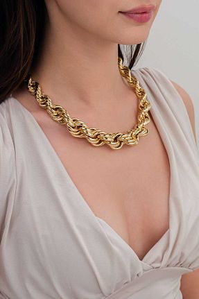 گردنبند استیل ( فولاد ) طلائی زنانه استیل (فولاد) LUCİ LONTANE - کد 829601678
