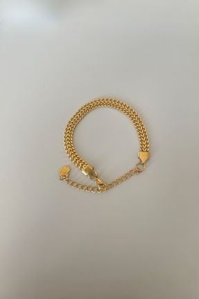 دستبند استیل طلائی زنانه فولاد ( استیل ) کد 832091489