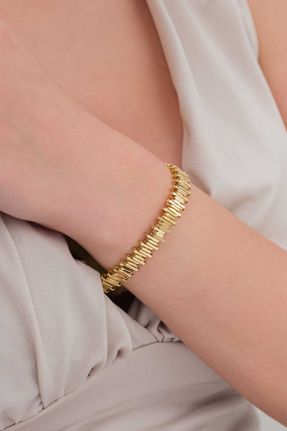 دستبند استیل طلائی زنانه فولاد ( استیل ) کد 829876233