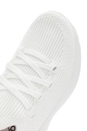 کفش اسنیکر سفید زنانه بند دار پارچه نساجی کد 828524712