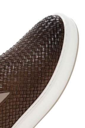 کفش لوفر قهوه ای مردانه چرم طبیعی پاشنه کوتاه ( 4 - 1 cm ) کد 805217823