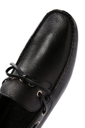 کفش لوفر مشکی مردانه چرم طبیعی پاشنه کوتاه ( 4 - 1 cm ) کد 825490237