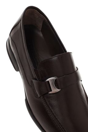 کفش لوفر قهوه ای مردانه چرم طبیعی پاشنه کوتاه ( 4 - 1 cm ) کد 799917768