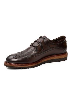 کفش کژوال قهوه ای مردانه چرم طبیعی پاشنه کوتاه ( 4 - 1 cm ) پاشنه ساده کد 706123203