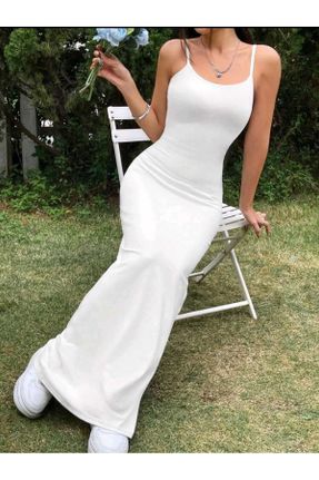لباس سفید زنانه بافتنی پلی استر بند دار کد 835918552