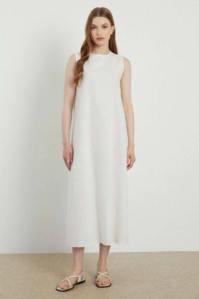 لباس سفید زنانه ریلکس بافتنی کد 835922701