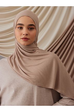 روسری بژ ساده Femple Modest - کد 835938881