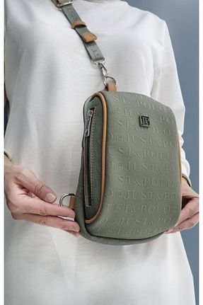 کیف پستچی سبز زنانه چرم مصنوعی Just Polo - کد 237198546