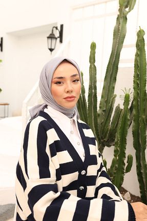روسری طوسی پلی استر Silk Home - کد 780258223