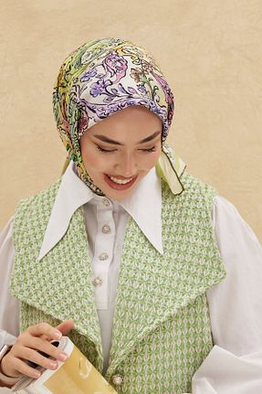 روسری آبی پنبه (نخی) 90 x 90 کد 792096238