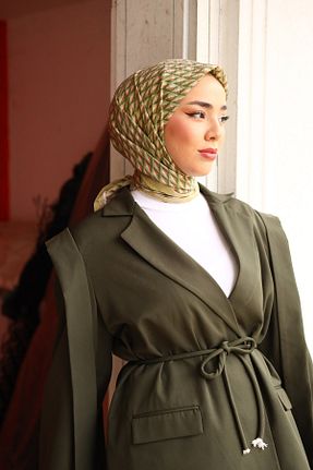 روسری خاکی پلی استر Silk Home - کد 827012132