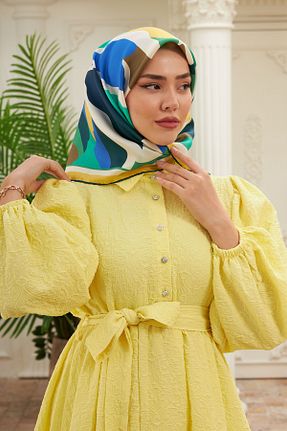 روسری آبی کرپ ساتن ابریشم Silk Home - کد 760859397