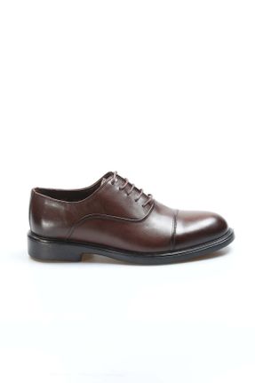کفش کلاسیک قهوه ای مردانه چرم طبیعی پاشنه کوتاه ( 4 - 1 cm ) پاشنه ساده کد 36406970