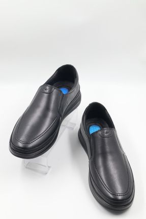 کفش کلاسیک مشکی مردانه چرم طبیعی پاشنه کوتاه ( 4 - 1 cm ) پاشنه ساده کد 147110941