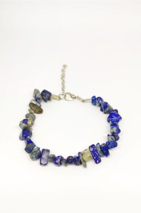 دستبند جواهر آبی زنانه سنگ طبیعی کد 192375270