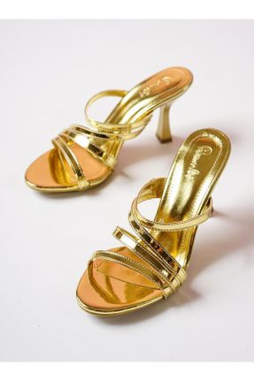 کفش پاشنه بلند کلاسیک طلائی زنانه پاشنه نازک پاشنه متوسط ( 5 - 9 cm ) کد 772587059