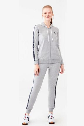 ست گرمکن طوسی زنانه پنبه ای U.S. Polo Assn. - کد 698383219