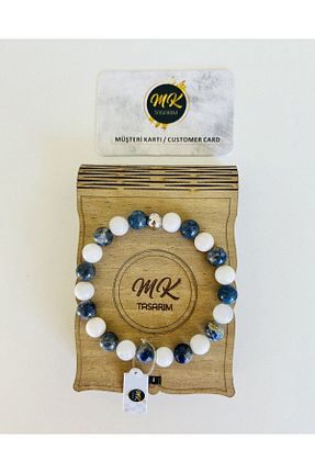 دستبند جواهر آبی زنانه سنگ طبیعی MK tasarım - کد 771636591