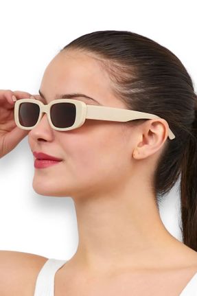 عینک آفتابی مشکی زنانه 50 UV400 استخوان مات مستطیل کد 813444811