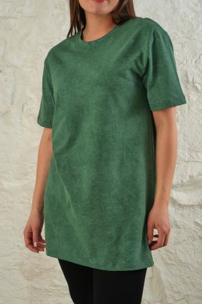 تونیک سبز زنانه بافت اورسایز کد 811141152