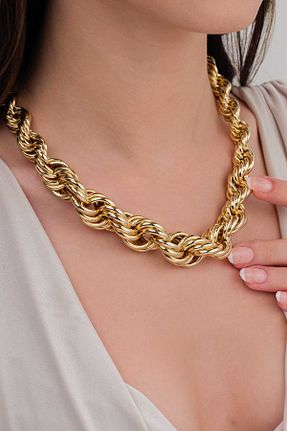 گردنبند استیل ( فولاد ) طلائی زنانه استیل (فولاد) LUCİ LONTANE - کد 829601678