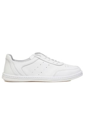 کفش کژوال سفید زنانه چرم طبیعی پاشنه کوتاه ( 4 - 1 cm ) پاشنه ساده کد 713145582