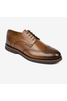 کفش کلاسیک قهوه ای مردانه چرم طبیعی پاشنه کوتاه ( 4 - 1 cm ) پاشنه ساده کد 824641838
