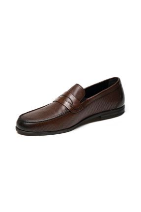 کفش کلاسیک قهوه ای مردانه چرم طبیعی کد 280850726