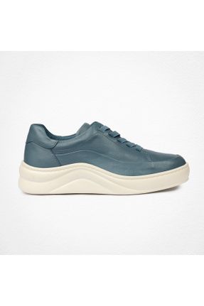 کفش کژوال آبی زنانه چرم طبیعی پاشنه کوتاه ( 4 - 1 cm ) پاشنه ساده کد 817863018