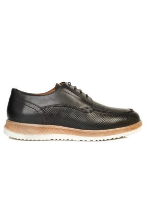 کفش کلاسیک مشکی مردانه چرم طبیعی پاشنه کوتاه ( 4 - 1 cm ) پاشنه ساده کد 694964647